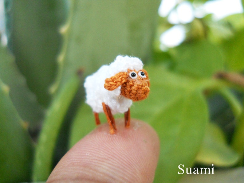 Micro Mini Lamb 1/2 Inch Micro Mini Sheep - Tiny Amigurumi Crochet Miniature Sheep Lamb ...
