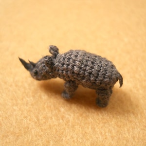 Rhino Micro Crochet Stuffed Tiny Animal Made To Order image 5