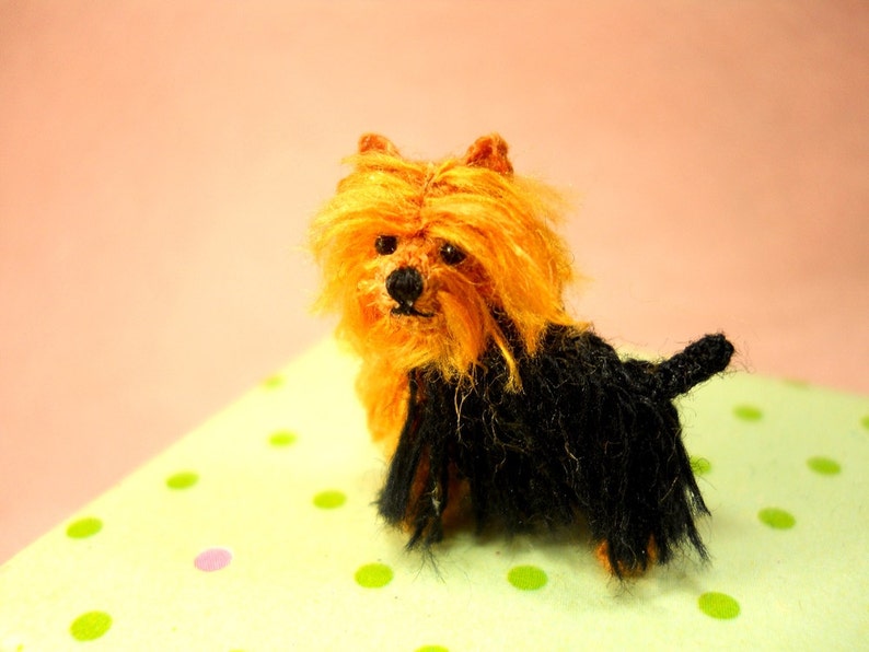 Mini Yorkshire Terrier Tiny Crochet Miniature Dog Stuffed Animals Made To Order image 4