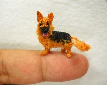 German Shepherd - Tiny Crochet Miniature Dog Stuffed Animals - Made To Order