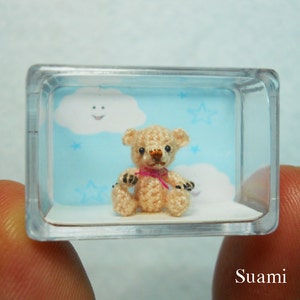 1/2 Inch Micro Miniature Bear Extreme Tiny Thread Crochet Mohair Teddy Bear Stuff Animal Made To Order image 5