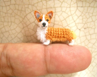 Pembroke Welsh Corgi - Amigurumi Crochet Tiny Dog Stuff Animal - Made to Order