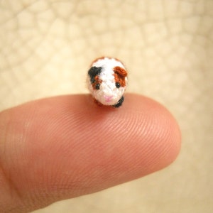 Micro Guinea Pig Amigurumi Tiny Crochet Dollhouse Miniature Animal Made To Order image 1