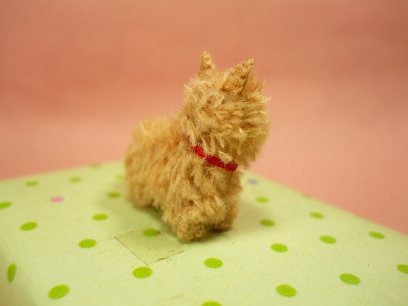 Fawn Cairn Terrier Puppy Tiny Crochet Miniature Dog Stuffed Animals Made To Order imagem 5