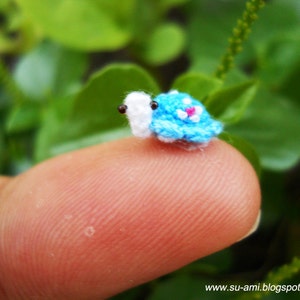 Micro Blue Turtle Extreme Miniature Blue Turtle Micro Crochet Flowery Tortoise Made To Order image 1