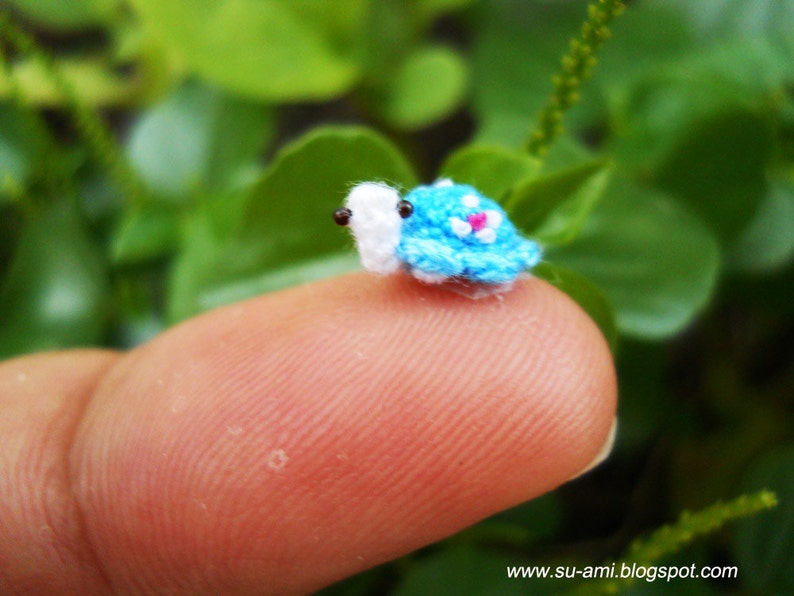 Micro Blue Turtle Extreme Miniature Blue Turtle Micro Crochet Flowery Tortoise Made To Order image 1