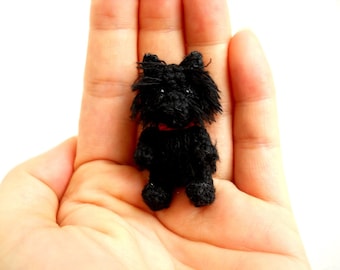 Black Cairn Terrier - Crochet Miniature Dog Stuffed Animals - Made To Order