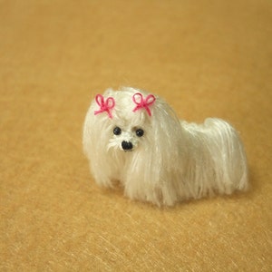 Maltese Tiny Crochet Miniature Dog Stuffed Animals Made To Order image 3