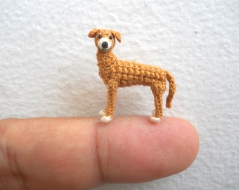 Miniature Greyhound  - Micro Crochet Dog Stuffed Animals - Made To Order