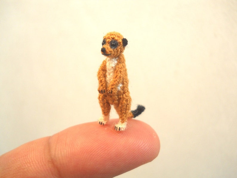Micro Mini Meerkat Miniature Crochet Amigurumi Animal Made To Order image 1