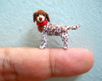 Miniature Pointer Dog - Tiny Crochet Dog Stuffed Animals - Made To Order