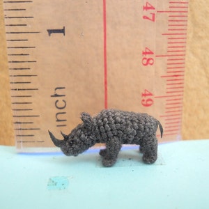 Rhino Micro Crochet Stuffed Tiny Animal Made To Order image 4