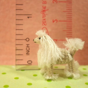 Miniature White Poodle 1 Inch Tiny Crochet Micro Amigurumi Dog stuff Animal Made To Order image 2