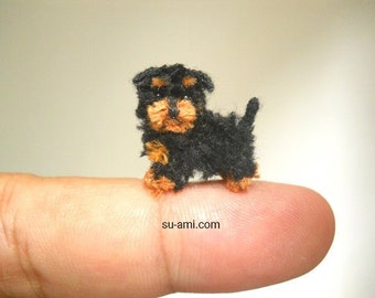 Miniature Yorkipoo - Tiny Crochet Miniature Dog Stuffed Animals - Made To Order