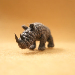 Rhino Micro Crochet Stuffed Tiny Animal Made To Order image 2