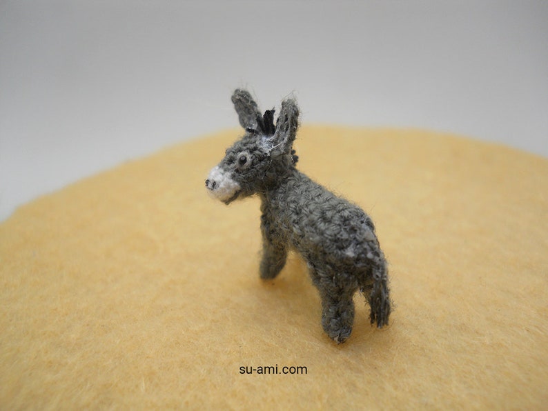 Miniature Donkey 0.6 Inch Micro Crochet Animals Made To Order image 6