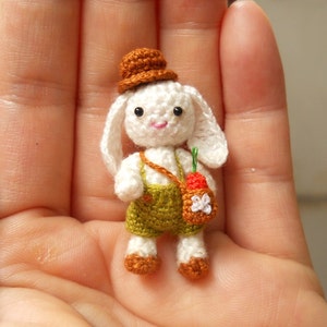 Bunny Rabbit Boy Miniature Crochet Bunny Amigurumi Doll Made To Order image 1