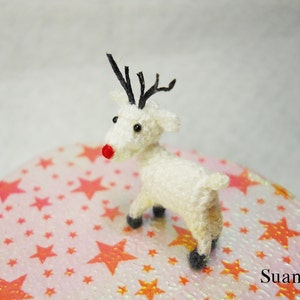 Micro Mini Amigurumi Reindeer Teeny Tiny Crochet Miniature Animals Made To Order image 2