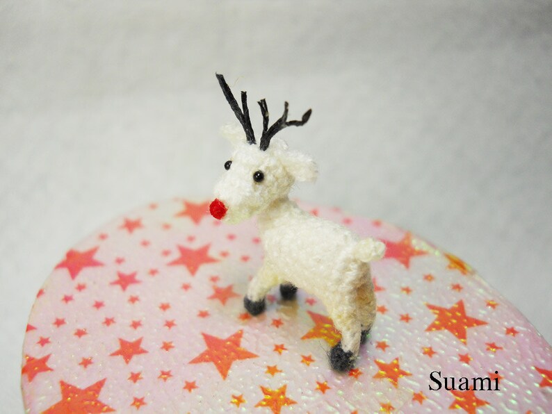 Micro Mini Amigurumi Reindeer Teeny Tiny Crochet Miniature Animals Made To Order image 2