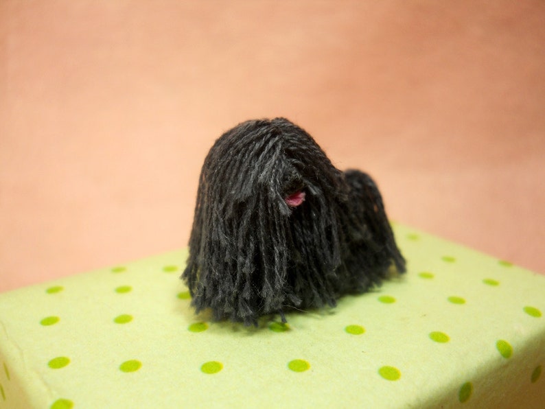 Miniature Black Puli Tiny Crochet Miniature Dog Stuffed Animals Made To Order image 4