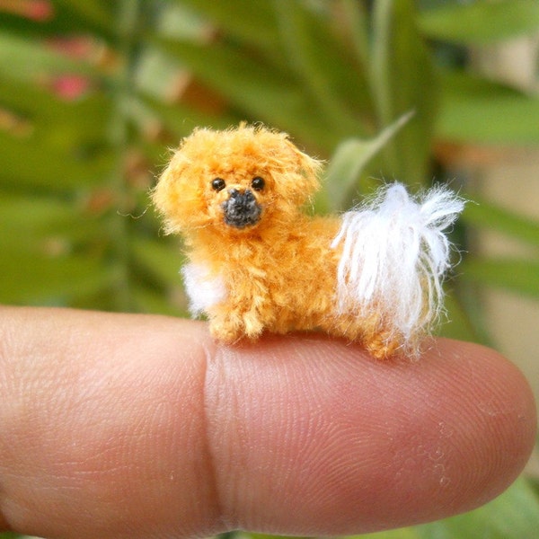 Tibertan Spaniel Puppy - Tiny Crochet Miniature Dog Stuffed Animals - Made To Order