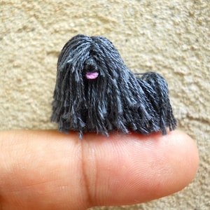 Miniature Black Puli Tiny Crochet Miniature Dog Stuffed Animals Made To Order image 1