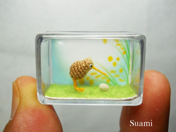 Miniatura Marron Kiwi Con Huevo Tiny Crochet Kiwi Birds Etsy