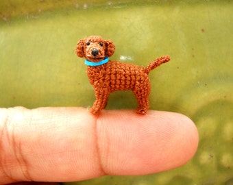 Miniature Brown Labrador Retriever - Tiny Crochet Dog Stuffed Animals - Made To Order