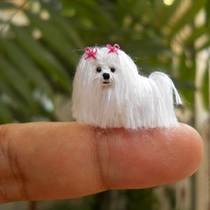 Maltese - Tiny Crochet Miniature Dog Stuffed Animals - Made To Order