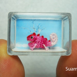 Tiny Pink Chameleon Dollhouse Miniature Chamaeleons Made To Order image 5