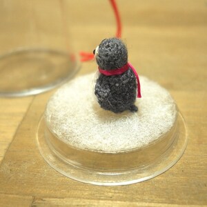 Micro Penguin in Dome Dollhouse Miniature Crochet Tiny Stuffed Animal Made To Order image 4