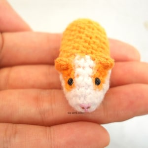 Miniature Guinea Pig - Tiny Crochet Dollhouse Tiny Stuffed Animal - Made To Order
