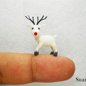 Micro Mini Amigurumi Reindeer Teeny Tiny Crochet Miniature Animals Made To Order image 1