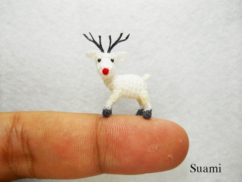 Micro Mini Amigurumi Reindeer Teeny Tiny Crochet Miniature Animals Made To Order image 1
