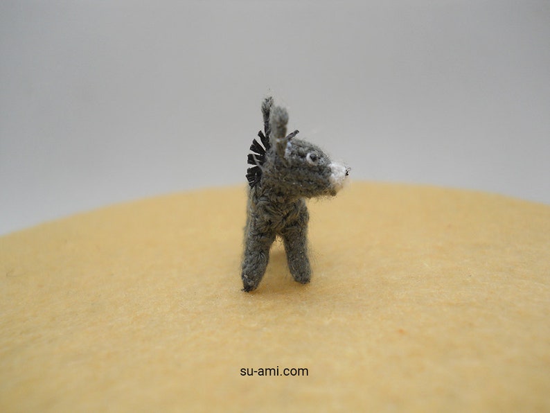 Miniature Donkey 0.6 Inch Micro Crochet Animals Made To Order image 2