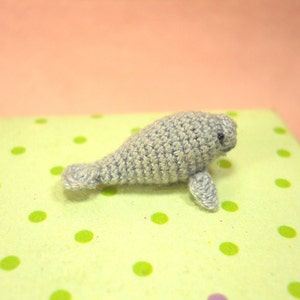 Micro Mini Manatee Tiny Crochet Amigurumi Stuffed Animal Made to Order image 2