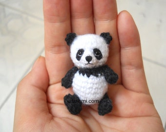 Oso panda amigurumi - Animales de peluche en miniatura hechos a crochet - Hechos a pedido