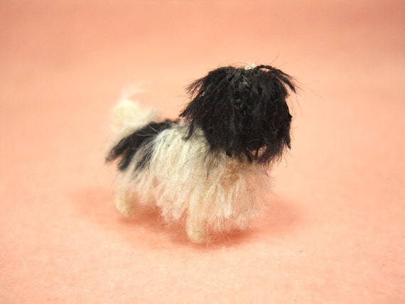 Japanese Chin Puppy - Tiny Crochet Miniature Dog Stuffed Animals