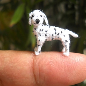 Miniature Dalmatian Puppy - Tiny Crochet Dog Stuffed Animals - Made To Order