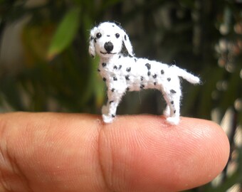 Miniature Dalmatian Puppy - Tiny Crochet Dog Stuffed Animals - Made To Order