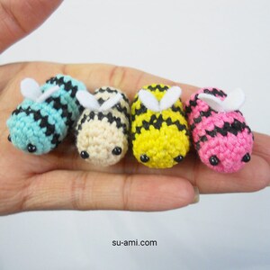 Crochet bee, Small Bee, Crocheted Bumble Bee, Decorative Bee, Tiny Bee Plush Made to order. image 4