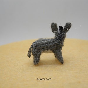 Miniature Donkey 0.6 Inch Micro Crochet Animals Made To Order image 3