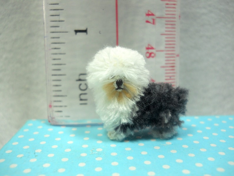 Old English Sheepdog Tiny Crochet Miniature Dog Stuffed Animals Made To Order image 2