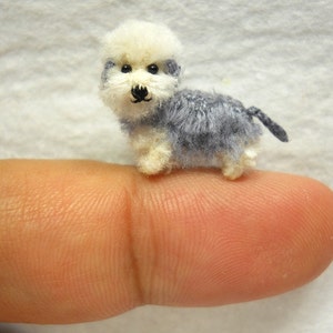 Pepper Dandie Dinmont Terrier - Tiny Crochet Miniature Dog Stuffed Animals - Made To Order