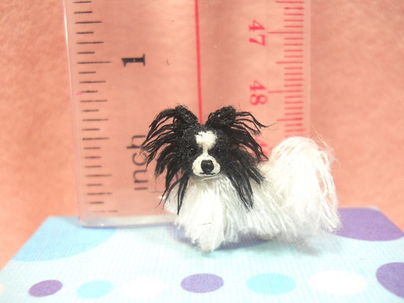 Mini Papillon Dog Tiny Crochet Miniature Dog Stuffed Animals Made