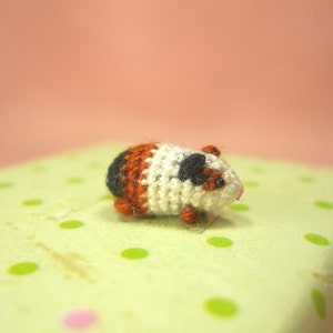 Micro Guinea Pig Amigurumi Tiny Crochet Dollhouse Miniature Animal Made To Order image 5