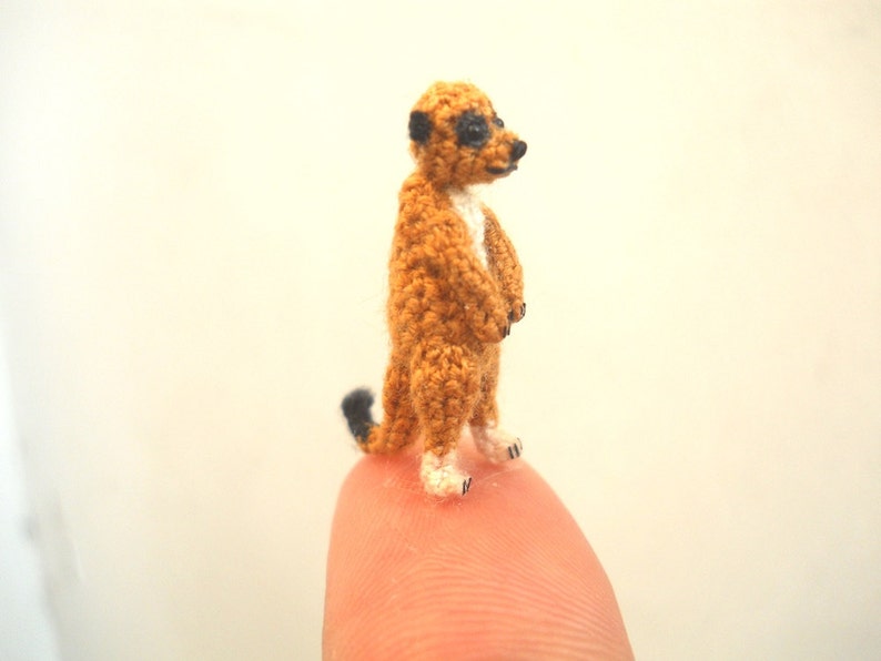 Micro Mini Meerkat Miniature Crochet Amigurumi Animal Made To Order image 2