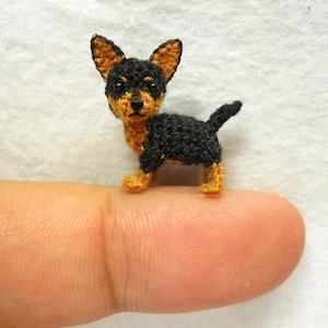 Black Tan Chihuahua Dog - Amigurumi Crochet Tiny Dog Stuff Animal - Made to Order