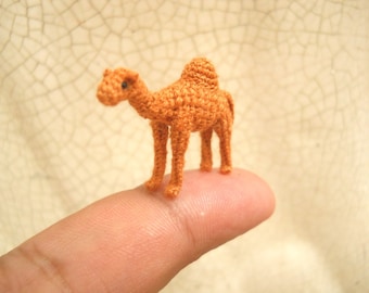 1 Inch Dromedary Camel Amigurumi - Micro Miniature Crochet Stuffed Animals - Made To Order