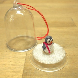 Micro Penguin in Dome Dollhouse Miniature Crochet Tiny Stuffed Animal Made To Order image 5